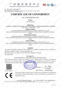 CE-LVD Certificate of Air Purification Fan
