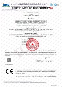 Evaporative Air Cooler of 90W-CE-EMC Certificate